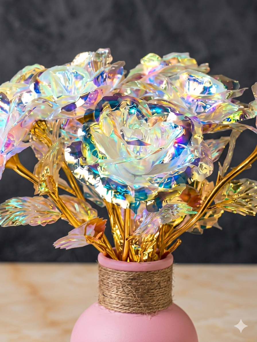 Rose blanche iridescente (*)