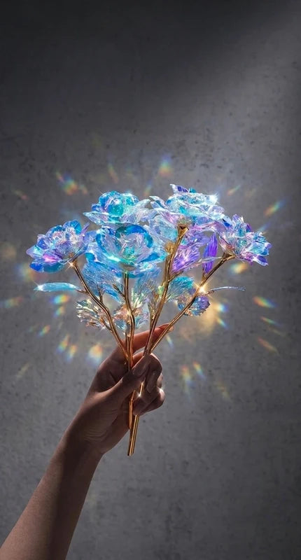 Offre spéciale 5 Roses blanche iridescente (*)