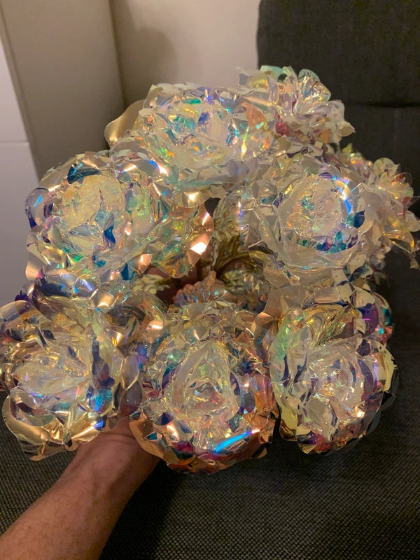 Offre spéciale 5 Roses blanche iridescente (*)