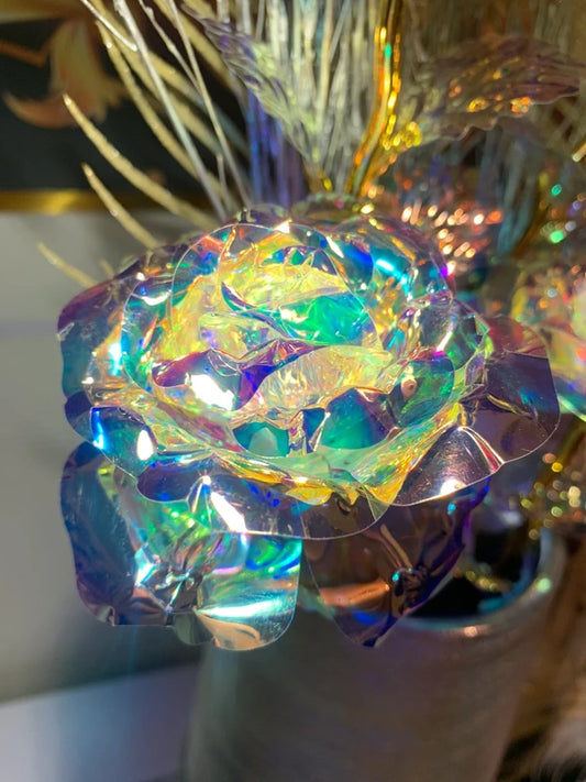 Offre spéciale 5 Roses blanche iridescente (*)