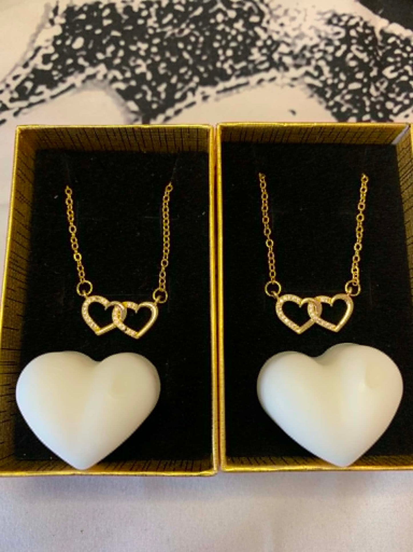 Collier double Coeur (acier inoxydable)