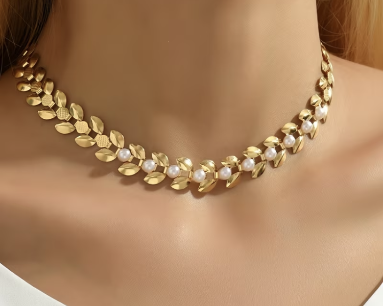 Collier épis de blé dorés – Souvenir Infini (acier inoxydable plaqué or)