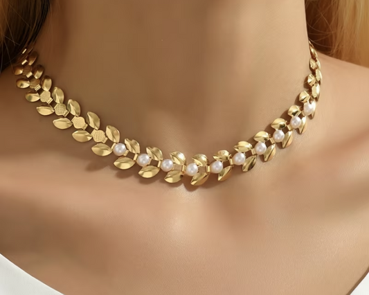 Collier épis de blé dorés – Souvenir Infini (acier inoxydable plaqué or)