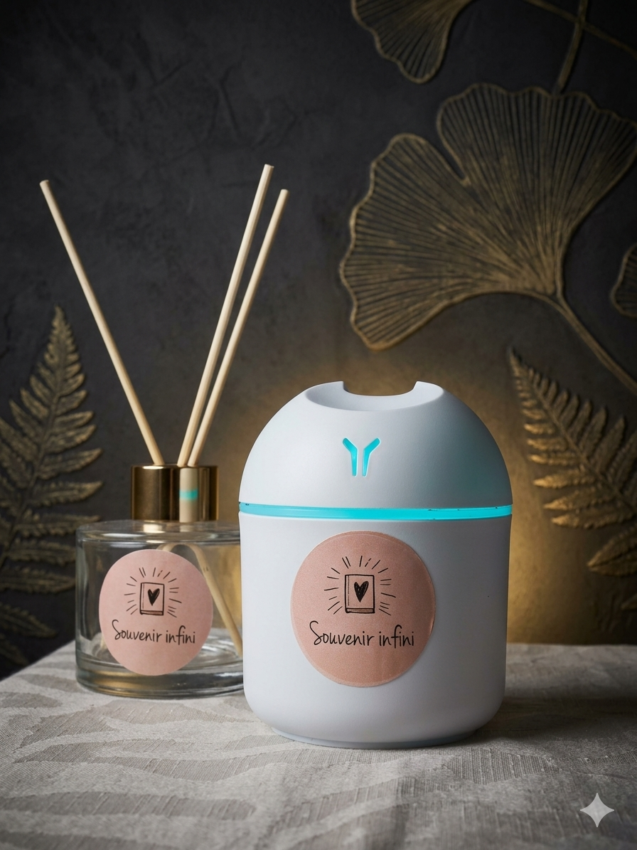 Diffuseur Humidificateur d'huiles essentielles (huiles essentielles comprises 10 ml)