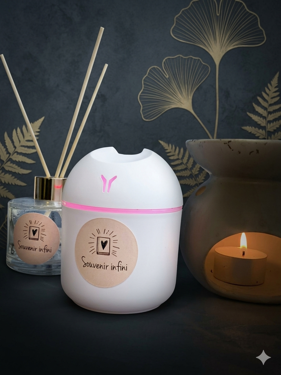 Diffuseur Humidificateur d'huiles essentielles (huiles essentielles comprises 10 ml)